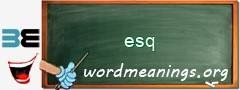 WordMeaning blackboard for esq